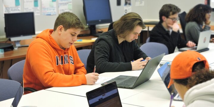 Workshop participants typing